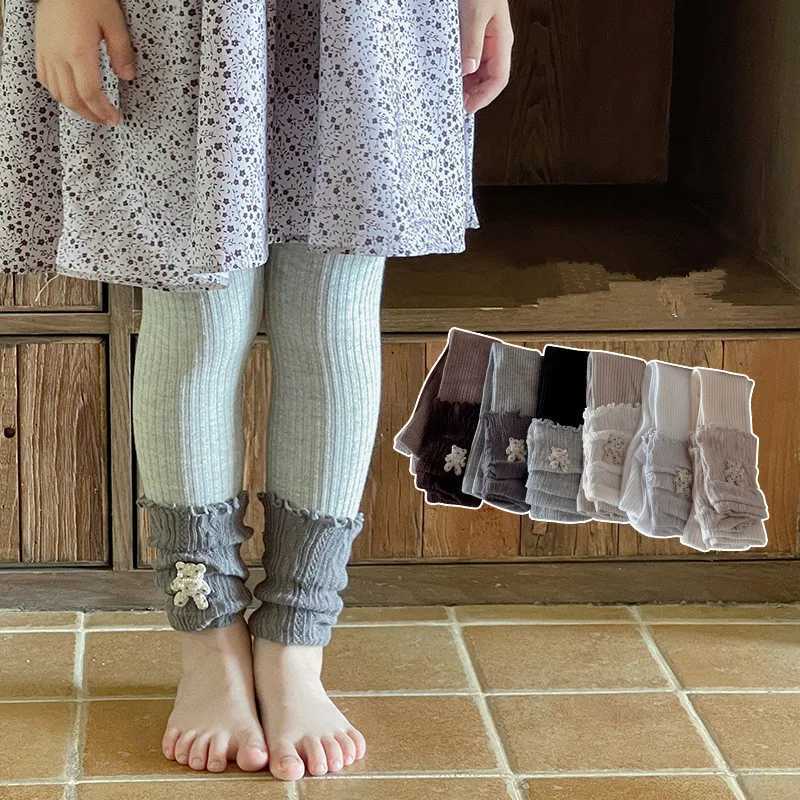 Autumn Girls Tights Pants Kids Leggings Cute Fashionable Solid Color Casual TrousersT251024