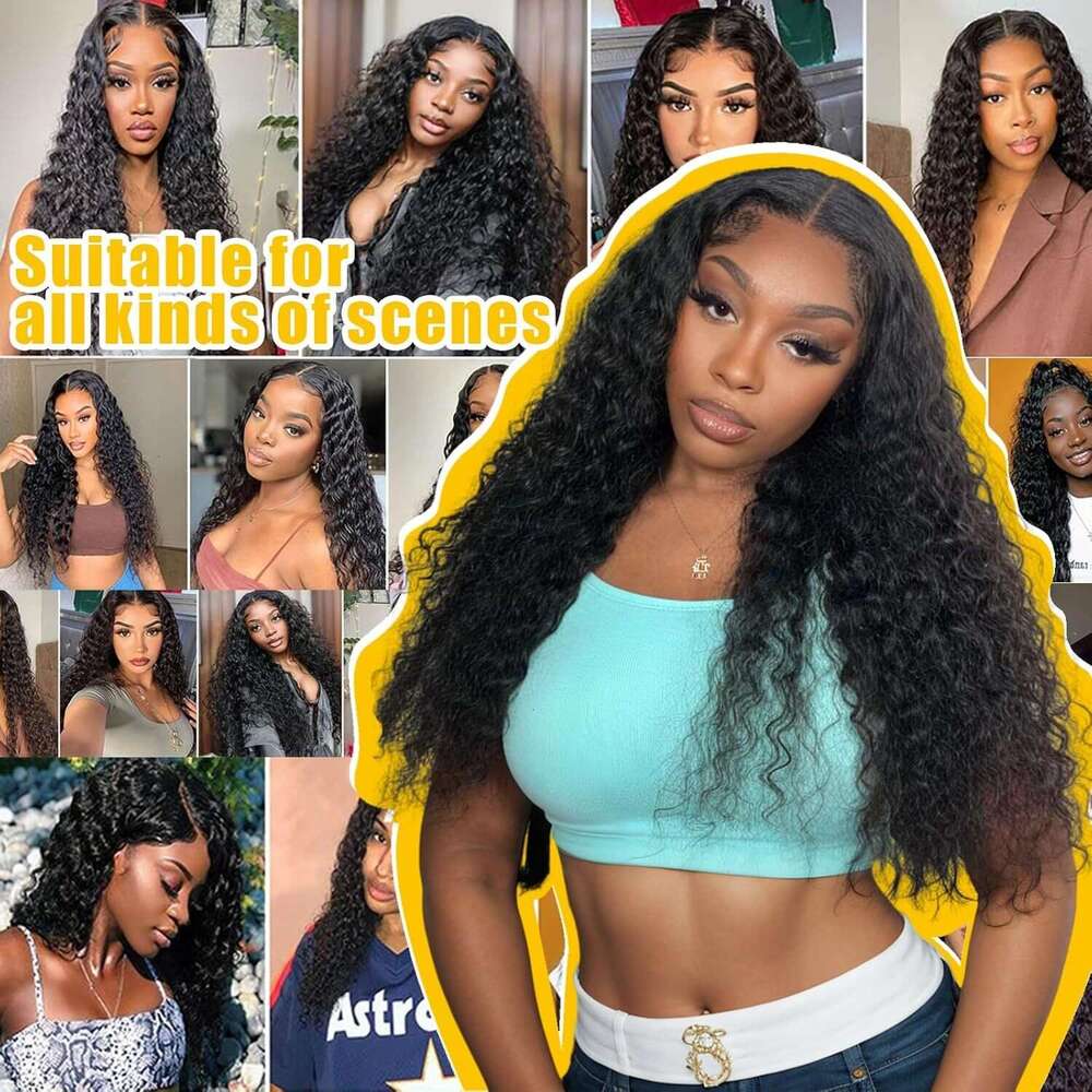 Wigs Human Hair Plucked Pre Cut Jerry Curlys Wear And Go Glueless Lace Closure Wig for Women Natural Color