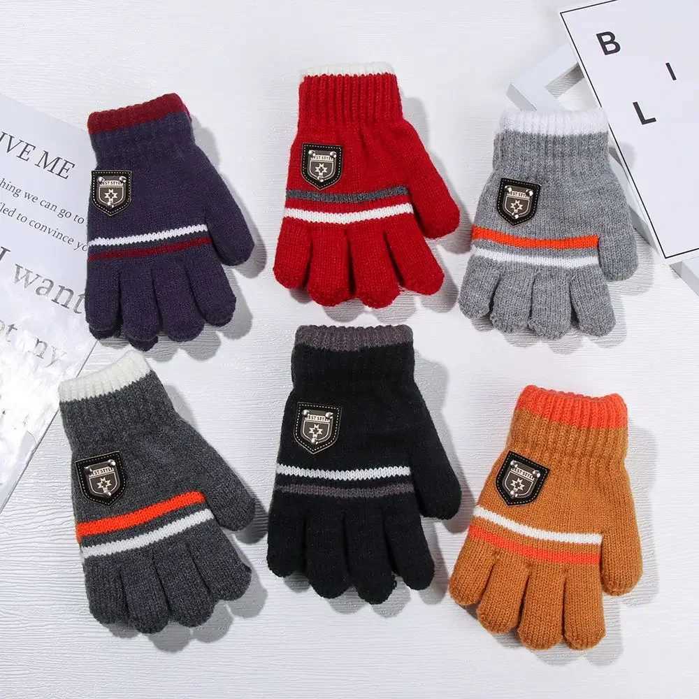 Kids Gloves Winter Full Finger Gloves Knitted Soft Children Mittens 612Y Boys Girls Gloves Thick Keep Warm Autumn Glove Y251024