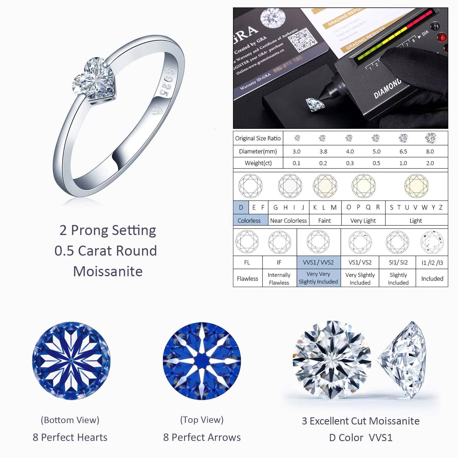 High Quality Moissanite Diamond Engagement Ring Wholesale Hot Selling Jewelry
