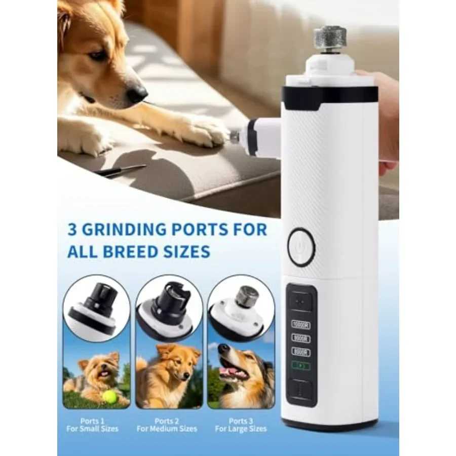 3Speed Electric Pet Nail Trimmer with LED Lights for Small Medium and Large Dogs Rechargeable Toenail Grinder for Safe and Effi Z20251024