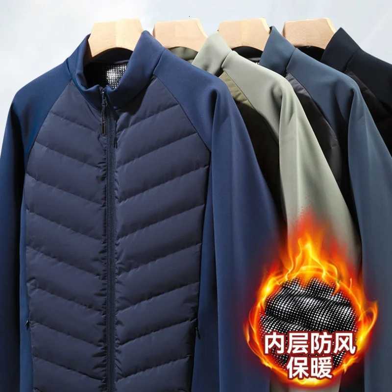 Mens Lightweight Down Jacket Long Sleeve Nylon Spandex Thermal Padded Outdoor Sports Casual Packable Liner Winter Coat Z251024