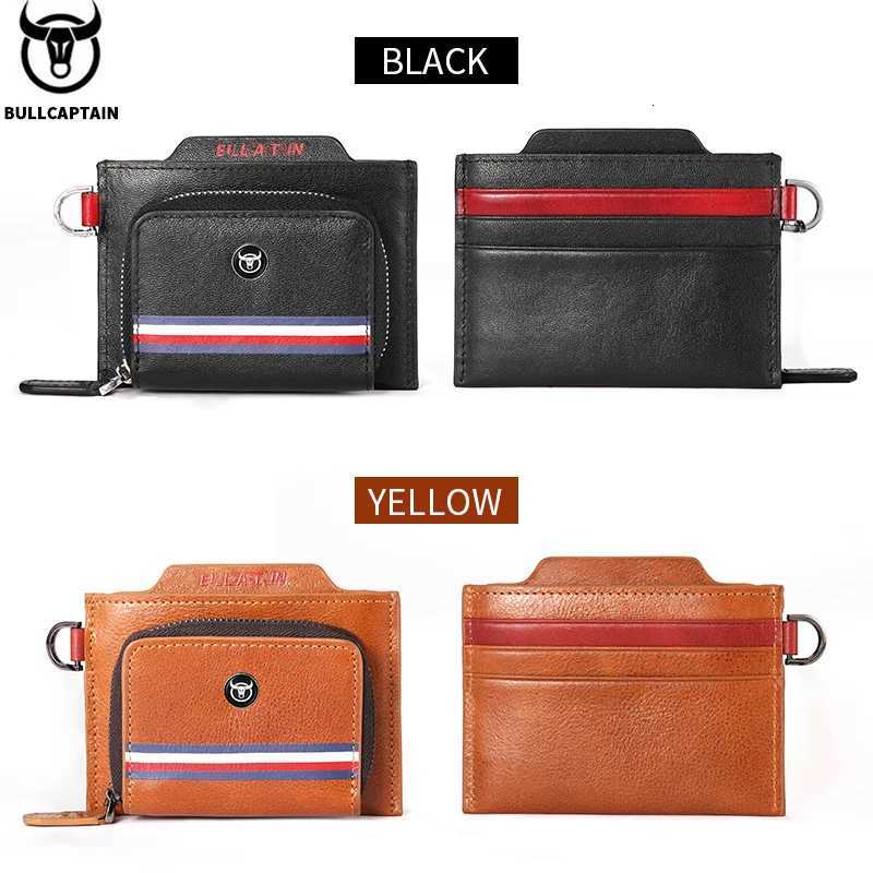 Bullcaptain Men Genuine Leather Wallet Male Small Purse Mini Money Bag Walet Thin Portomonee carteras Mans Wallet Card Holder Z251023