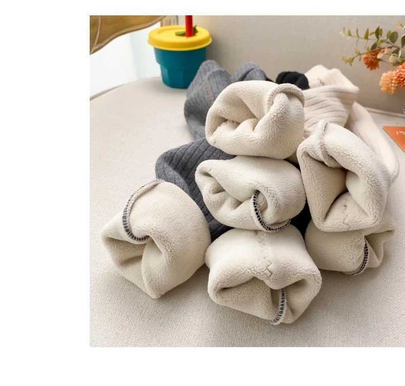 05 Years Girl Leggings Baby Bowknot Pants Kids Autumn Winter Thermal Tights Children Fleece Lined Fashion Trousers BottomsT251024