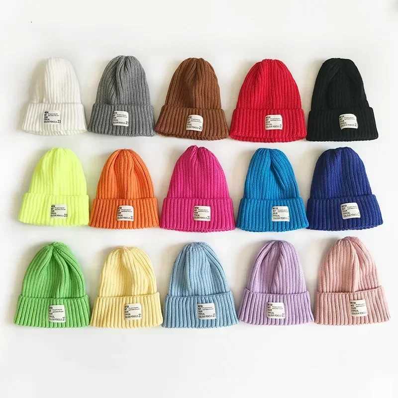 Winter Baby Hat Cute Fashion Candy Color Cap Warm Knit Crochet Bonnet Cap for 02 Years Children Girls Boys Hat Baby StuffL251024