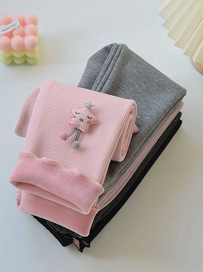 MILANCEL Kids Winter Thicken Leggings Children Cute Stereoscopic Stars Render Pants Girls Outwear Warm TrousersT251024