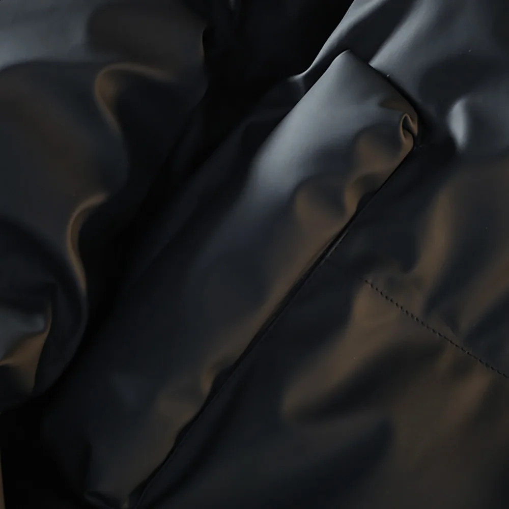 Mens Fur Collar Soft Leather Parkas Winter Down Puffer Overcoat Men Windproof Padded Coat Streetwear Mens Outdoor Parka Jacket 251020
