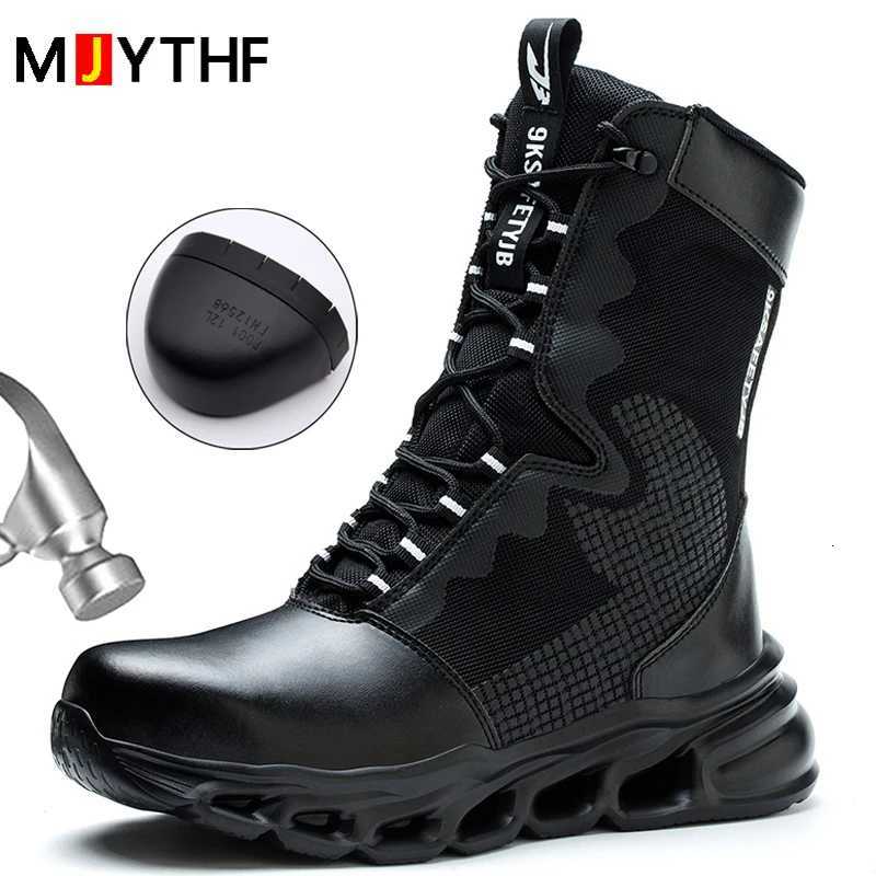 Fashion Work Boots Men Protective Shoes Safety Boots Steel Toe Shoes Outdoor Hiking Boots Light Tactical Boots PunctureProof W251024