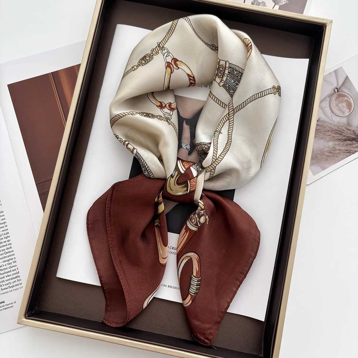 1PC Luxury Square Scarf For Women 7070cm Beach Scarf Fashion Lady Hair Head Bandana Wraps Female Neckerchief Hijab Shawl C251024