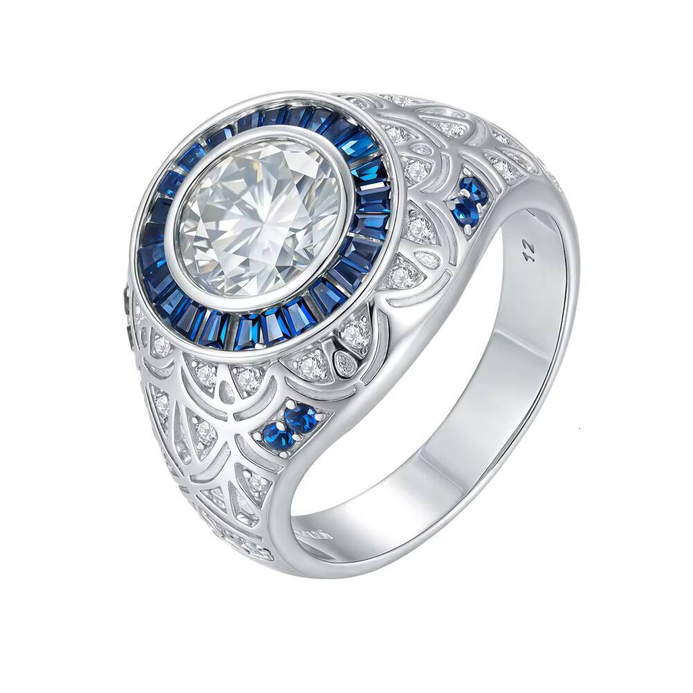 The 925 Silver 3carat Moissanite Ring Is Suitable for Mens Hiphop Retro Fashion Gatherings Birthdays and Other Occasions