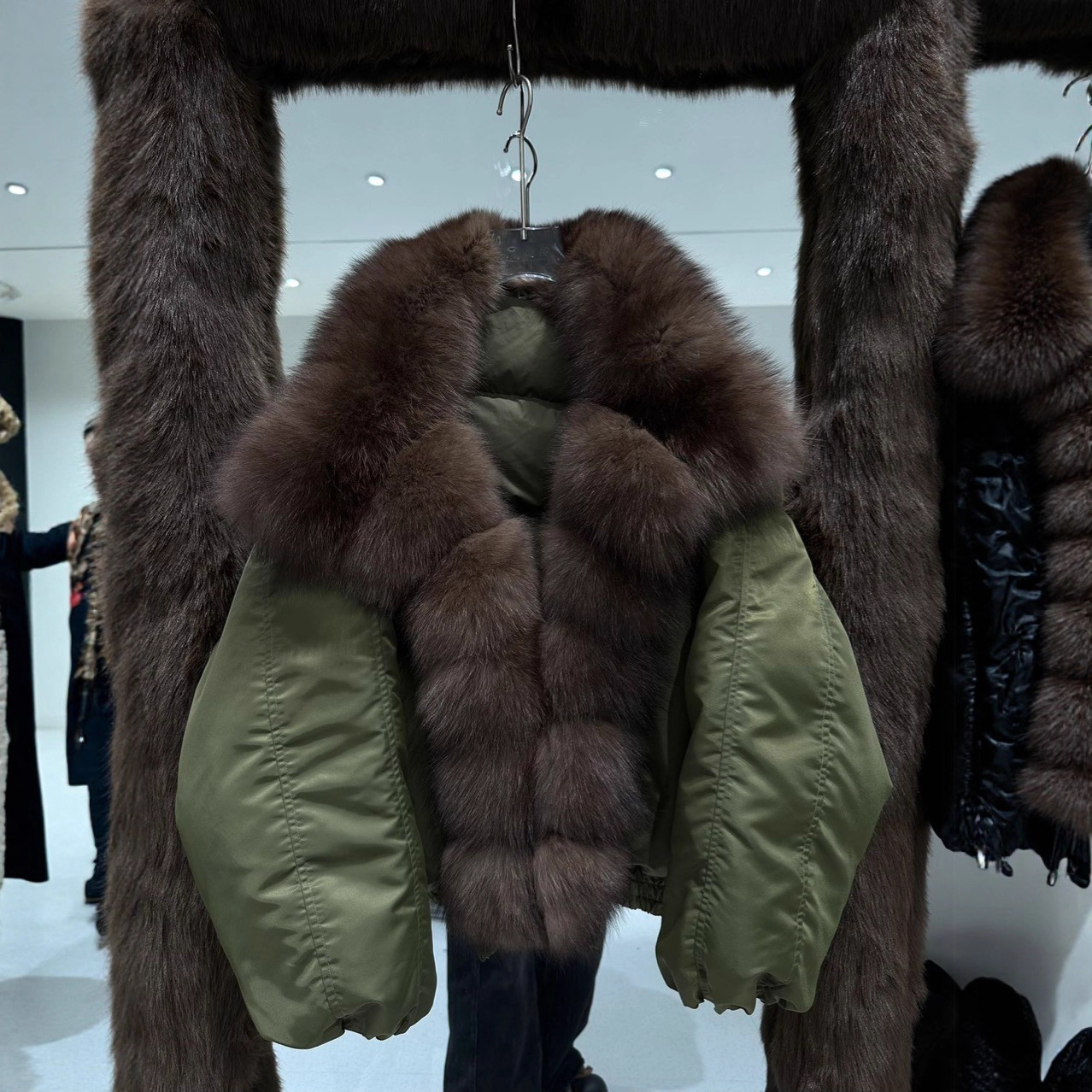 real fur coat 2025 Janveny Big Natural Fox Fur Coat Women 2025 Autumn Winter Female Parkas 90% White Duck Down Jacket Feather Short Puffer Coat