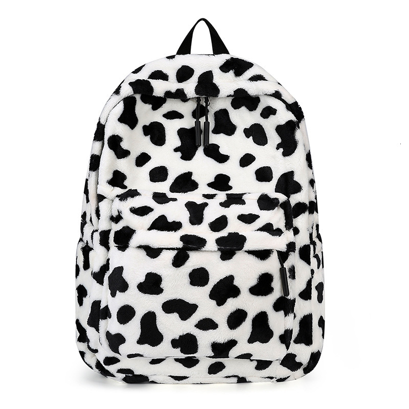 New Designer Plush High Value Backpack Designed by Female College Students, Korean Cute Cow Multi functional Fashion Backpack