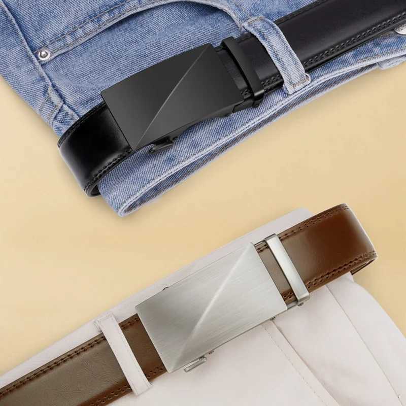 OYIFAN Brand Leather Belts for Men 115cm145cm Automatic belt with ratchet strap Top quality belts luxury belts for men W251024