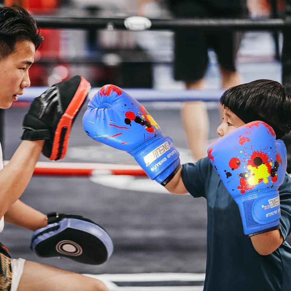1 Pair Fight MMA Sanda Gloves Workout Exercise Training PU Leather Sponge Martial Arts Boxing Gloves Sports Protection Equipment Y251023