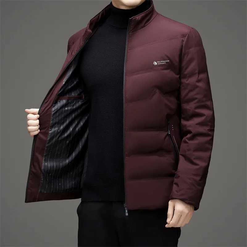Lightweight 80 White Duck Down Coat for Men Stand Collar Winter Down Jacket Men Korea Slim Fit Puffer Jacket outerwear JK011 Z251024