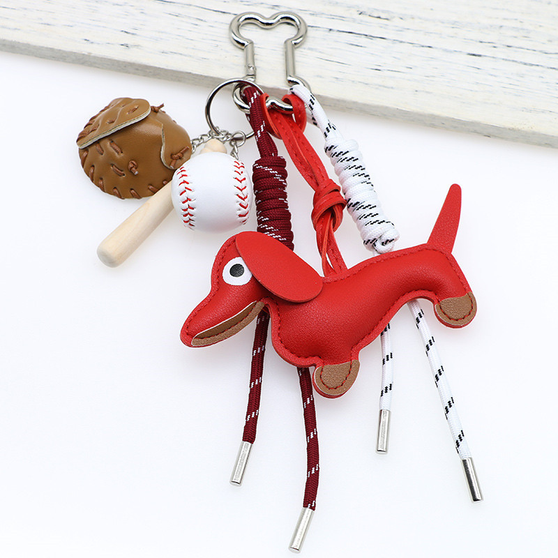 Cute Dachshund Charm Leather Puppy Bag Pendant Couple Keychain & Car Hanger 2026 New