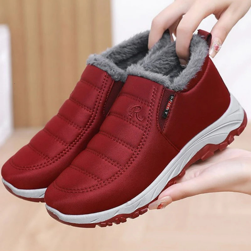 Mens Boots Warm Snow Boots Winter Fashion Plush Casual Cotton Shoes Round Toe Couples Ankle Boots Slip on Platform Short Boot251020