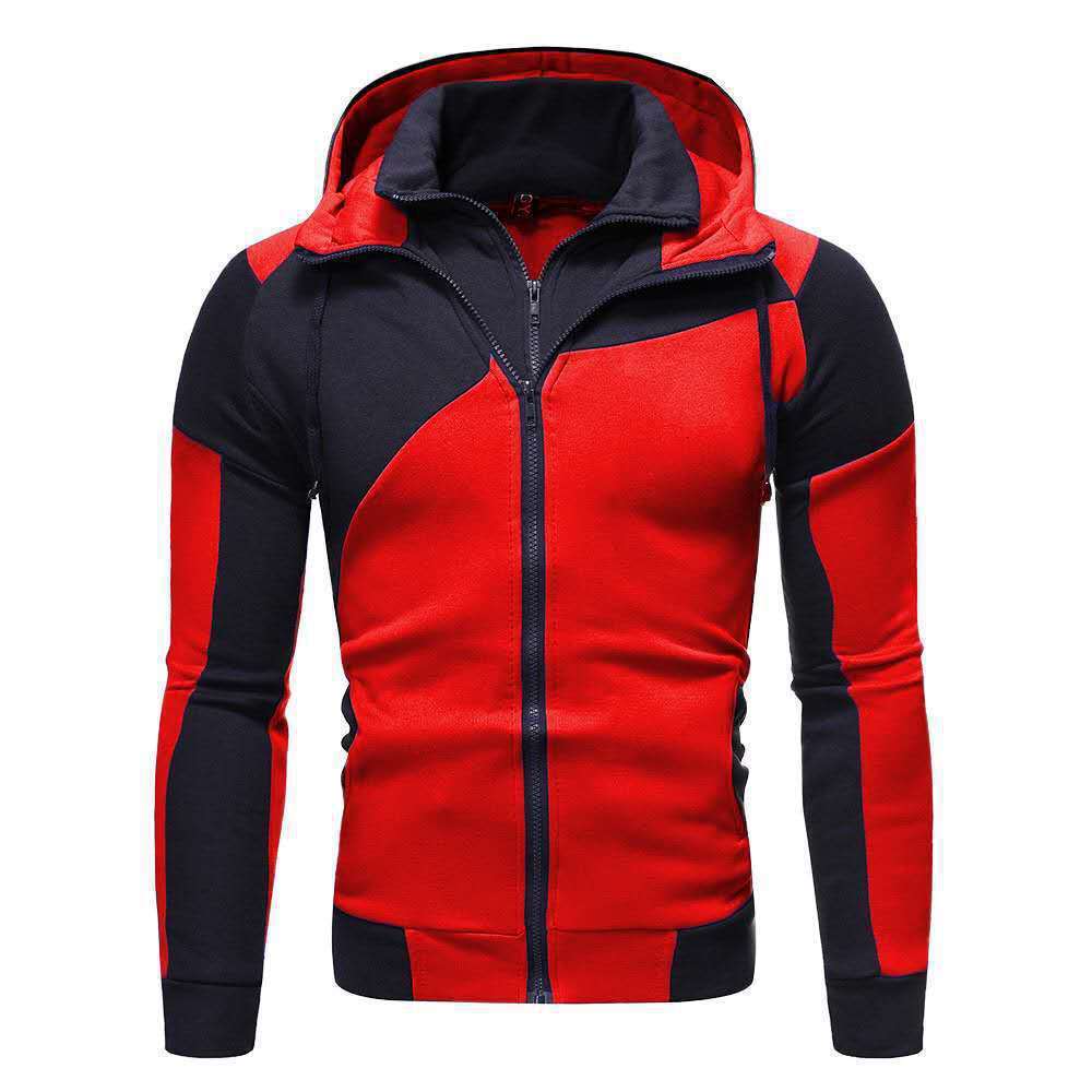 2025 Autumn Winter New Amazon Designer Hoodie Jacket Tracksuit Men Polo Veste Coat Men's Unique Color Block Patchwork Jacket Double-layer Zipper 