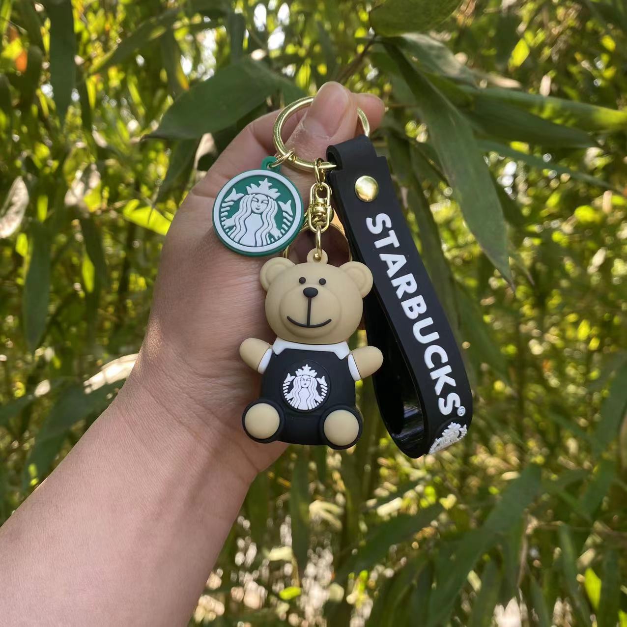 Milk Tea Cup Bear Series Epoxy Resin Doll Keychain Car & Backpack Key Charm Wholesale for Accessory Stores