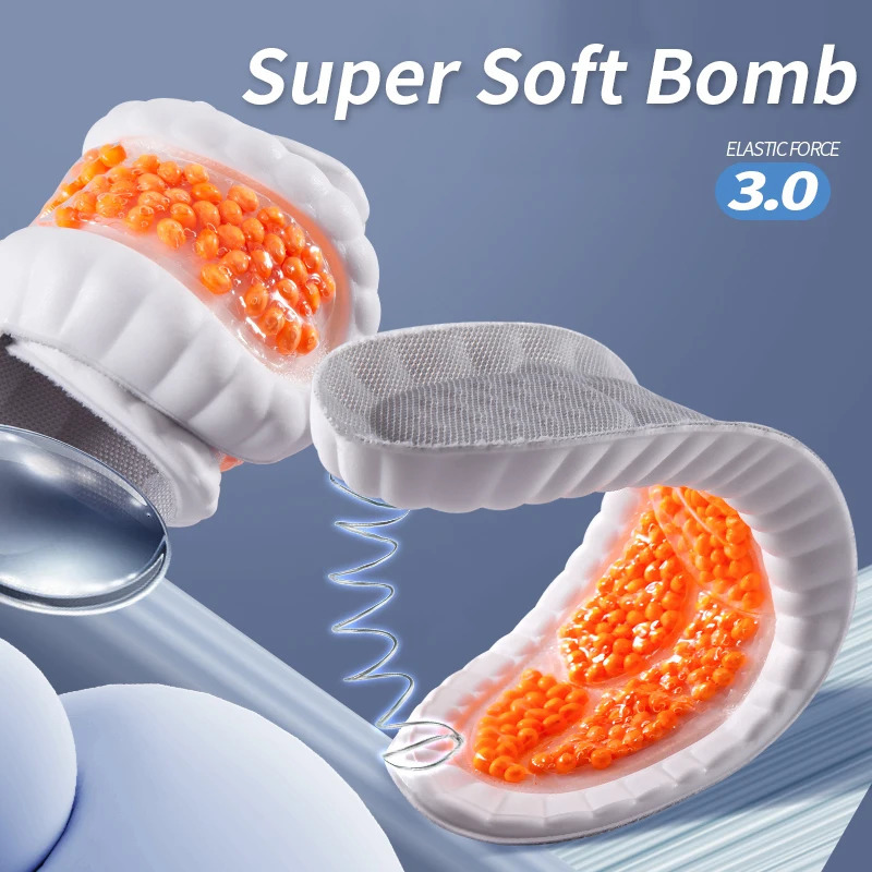 Air cushion TPU Upgraded Sports Shock Absorption Insoles High Elastic Running Sneaker Pads Rebound Deodorant Comfortable Feet C251020