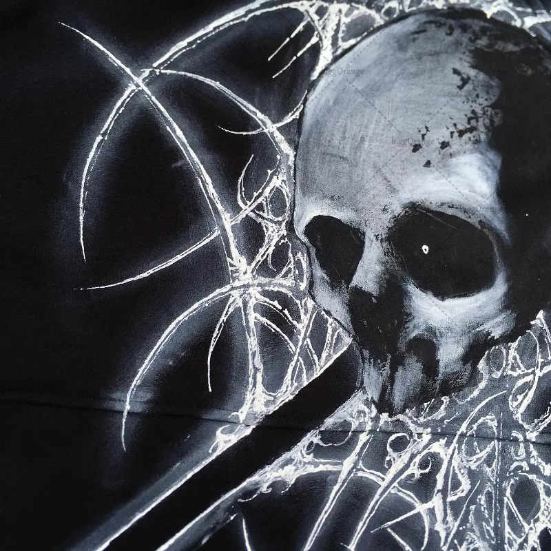 Trendy Harajuku Dark Fashion Loose Zipper Tshirt Men Y2k American Retro Anime Print Oversized Cardigan Women 251018