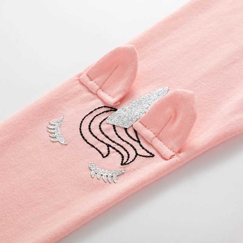 Little Maven Girls Cotton Trousers Kids Clothes Pants Childrens Clothing Cartoon Stereoscopic Embroidery Unicorn LeggingsT251024
