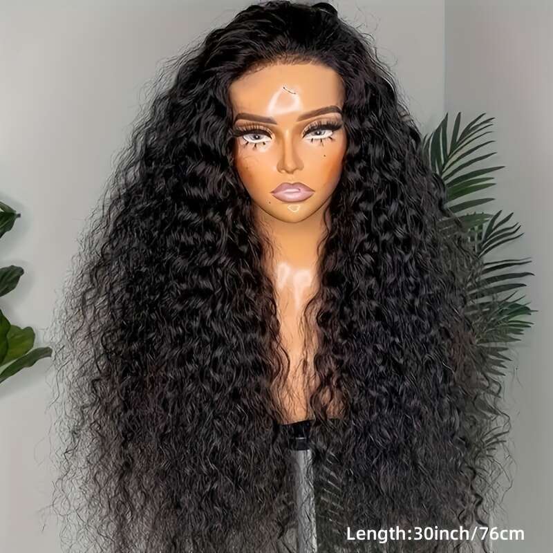 Brazilian Curly Front Pre-plucked Human Hair 4x4 HD Closure 100% Real Glueless Friendly For Beginners 200% Deep Wave Lace Wigs