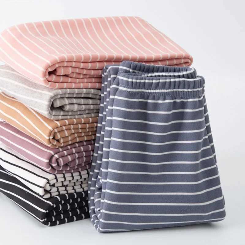 Autumn Winter Kids Girls Pant Striped Warm Leggings Children Thicken Trousers Baby Girl Slim Plus Velvet Pants Girls ClothesT251024