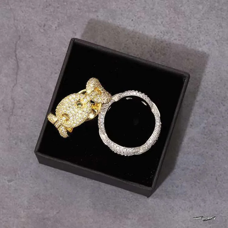Moissanite Rings For Men: Sterling Sier Gold Plated Hip Hop Ring - Passes Dia Tester Ddmylovely