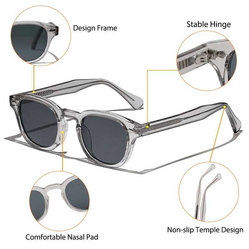 CATERSIDE Retro Round Men Sunglasses Punk Propionic Acid Pin Temple Luxury Sun Glasses Women Sports Leisure Party Eyewear UV400T251024