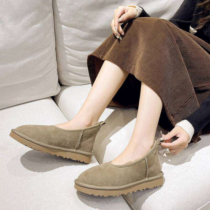 2025 Women Winter Ultra Mini Boot Designer Australian Platform For Leather Warm Ankle Fur Booties Boots Round Toe