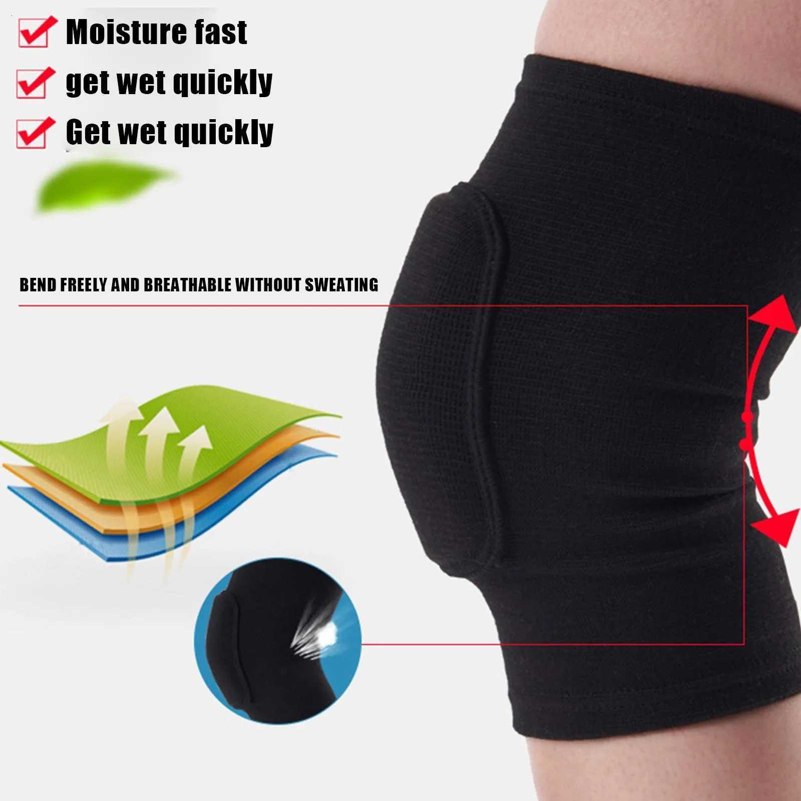 2pcs Sports Compression Knee Pads Elastic Knee Protector Thickened Sponge Knee Brace Support for Dancing Workout TrainingW251024