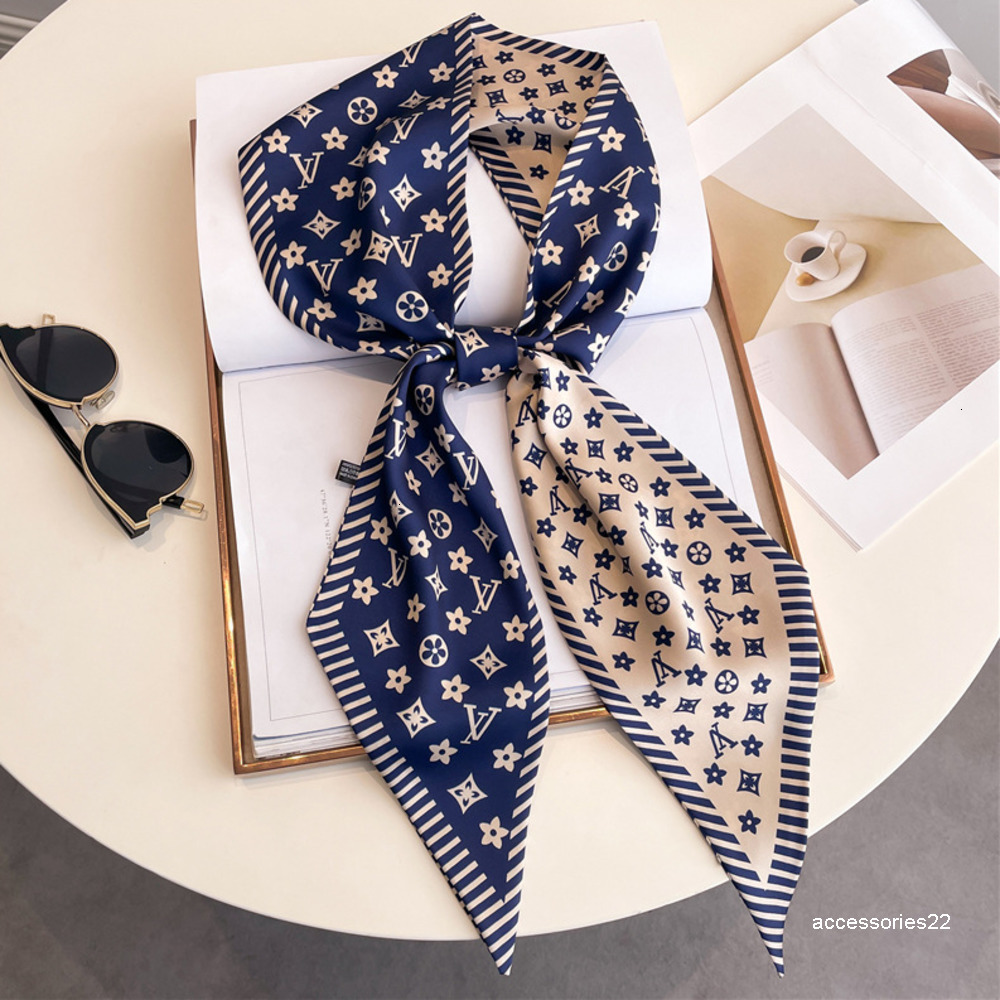 Scarves 46style Newest Women Wrap Silk Designer Skinny Long Narrow Scarf Arm Bag Ribbon Accessories Neck Letter Long Scarf Versatile Matching Coat 147135cm