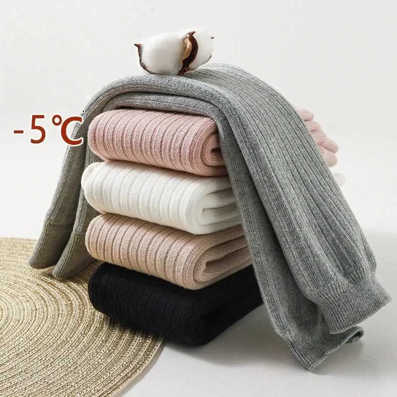 Winter Warm Toddler Girl Clothes Fleece Lined Leggings High Cotton Solid Color Tights Stretch PantsT251024