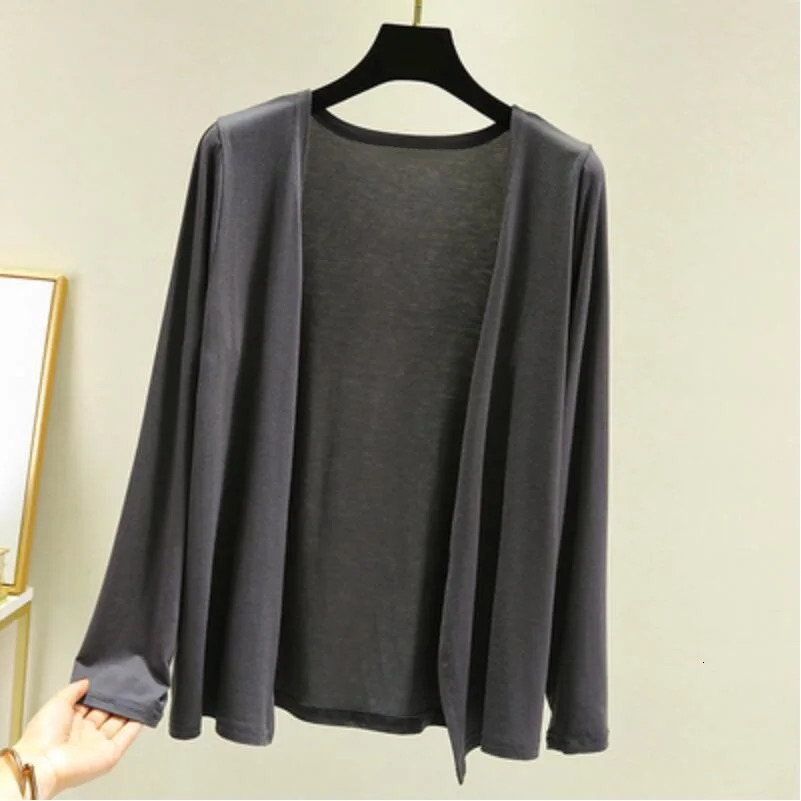 Autumn Summer Sun Protection Clothing Women Modal Cardigan Ladies Shawl Outerwear Female Long Sleeve Cardigans Women Thin Coat 251013