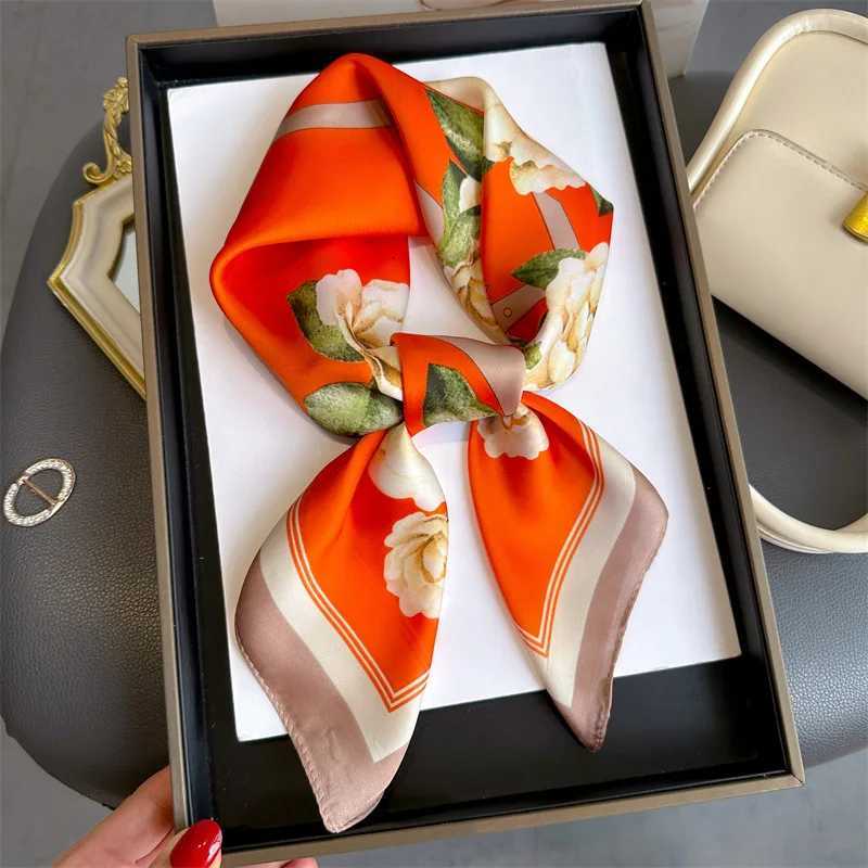 Summer 70cm Hair Print Silk Feeling Scarf For Wen Fashion wers Neck Tie Hand Bag Foard Wrist Kerchief Shl Wrs Hajib Y251024