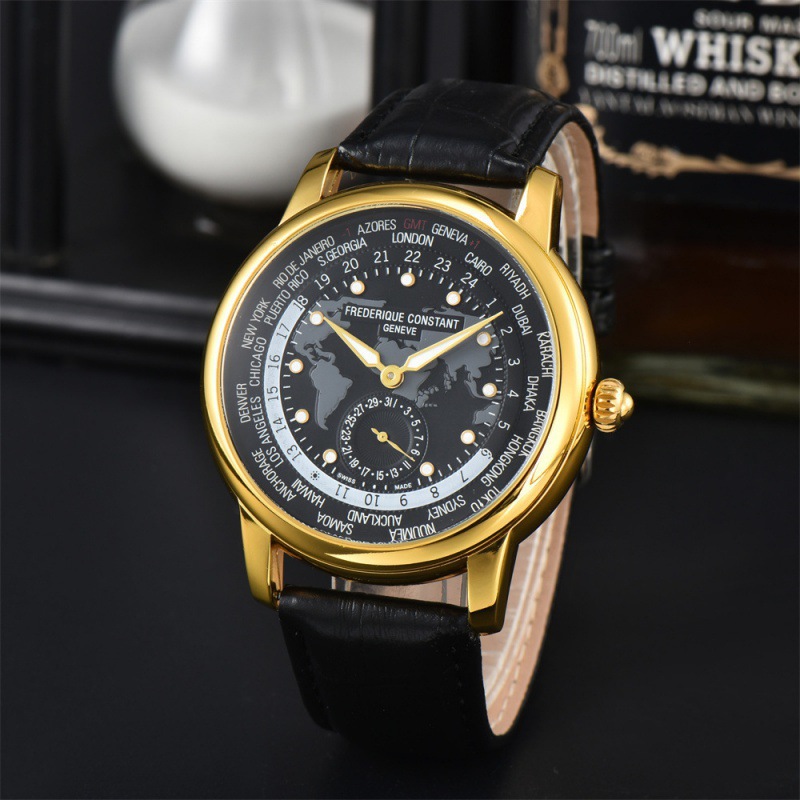 Men's Casual Quartz chronograph Leather watch Luxury Quartz Movement Wristwatch Fashion gold vintage Watch Chronograph Couple Gift Watches sport Gift Clock 41MM