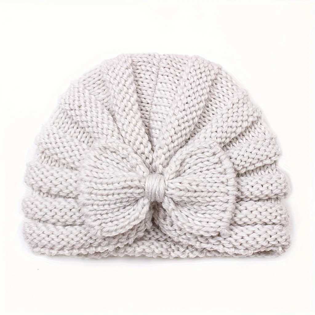 INS Baby Bow Knit Hat Stretchy Winter Warm Cap with MoistureWicking Soft Fleece Yarn for Infants Autumn Winter Daily BirthdayL251024