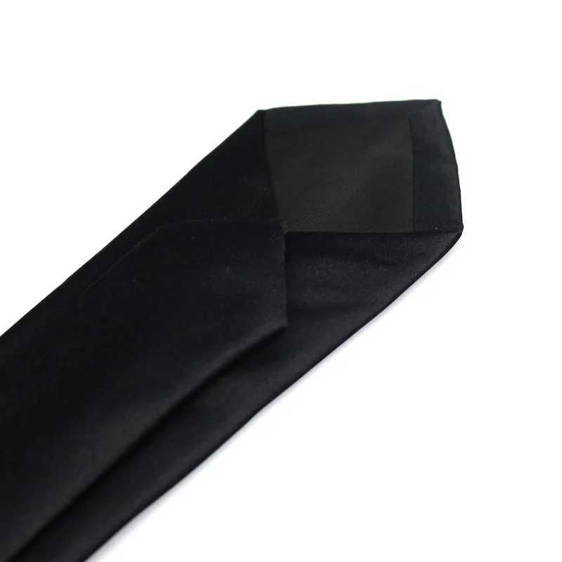 New Classic Black Ties for Men Silk Mens Neckties for Wedding Party Busin Adt Neck Tie 3 Sizes Casual Solid Tie Y251024