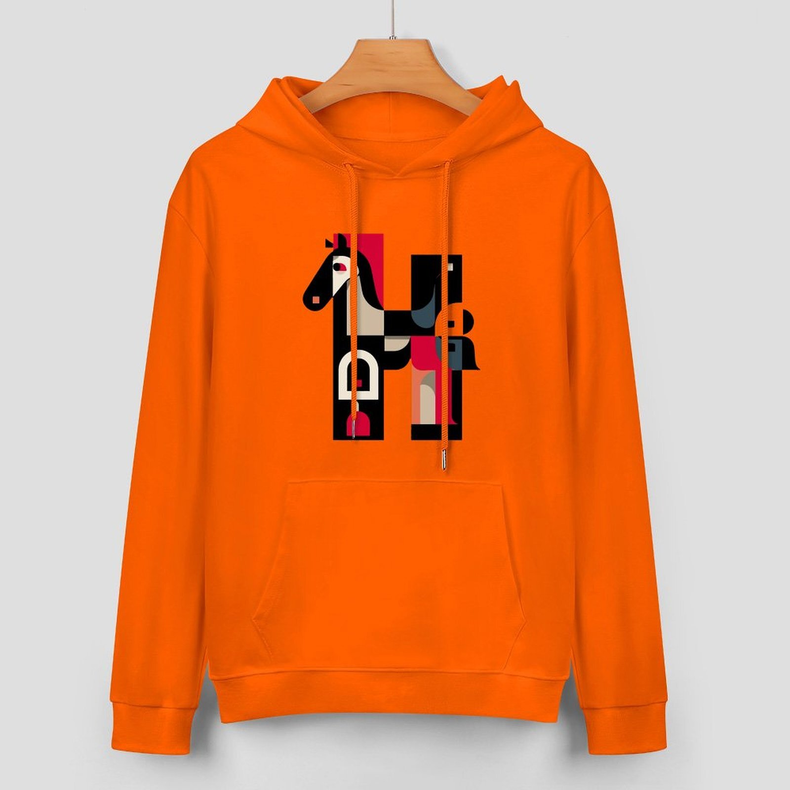 H Designer Fall Winter Hoodie Luxury Horse Print Design Unisex Long Sleeve Streetwear Hip Hop Oversized Fit Hoodie Men's Fashion Apparel H66