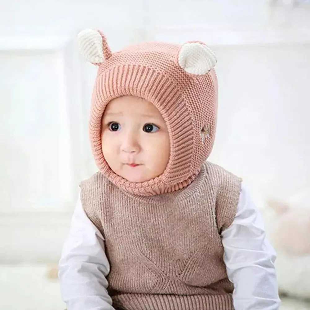 Baby Hats 14 Years Boys Girls Cute Ears Bonnet Winter Warm Thicken Caps Childrens Earflap Hat Kids Winter Beanies CapL251024