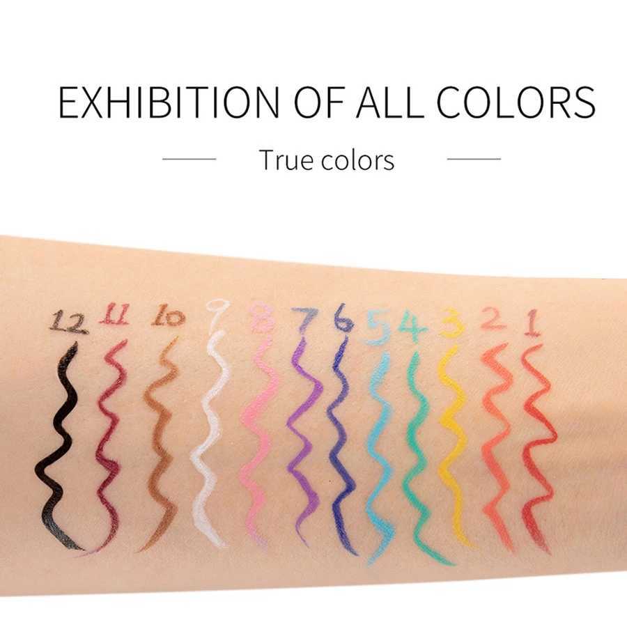 12PcsSet Multicolor Eyeliner Pens Easy To Wear Quick Drying NonSmudging Liquid Waterproof Eye liner Pens Makeup ToolsL251024