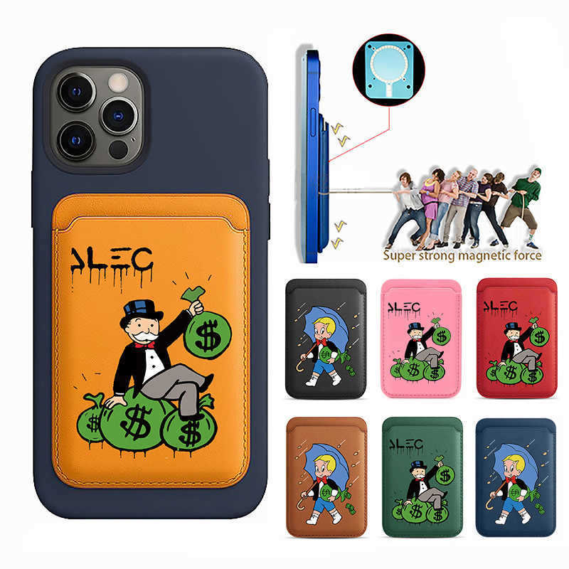 MagSafe magnetic card case - a creative money-themed bag for iPhone - featuring magnetic leather card holder for the phone Z251024