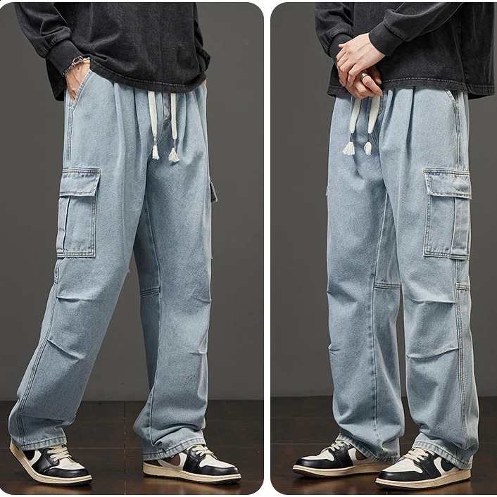 Fashion Jeans for Men Autumn and Winter Loose Casual Sports Straight Leg N Pants 251018