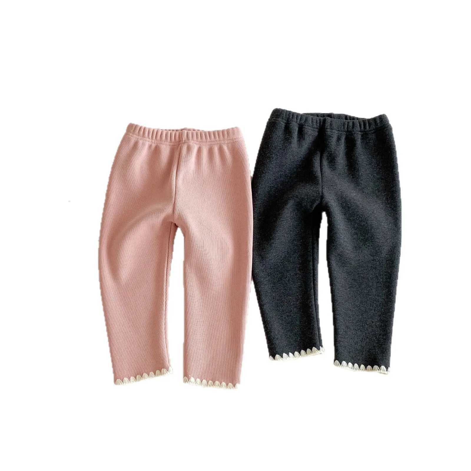 2025 Winter New Girls Lace Leggings Plus Velvet Thick Children Warm Trousers Cotton Baby Girl Fleece Leggings Kids ClothesT251024