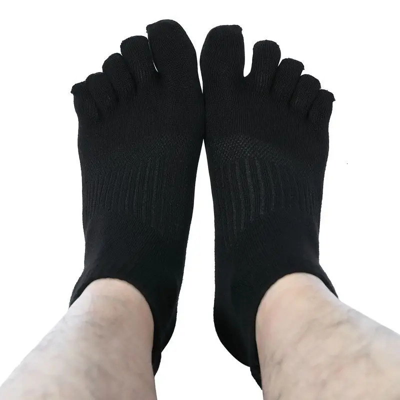 6 Pairs Solid Color Bamboo Fiber 5 Finger Socks Unisex Mesh Breathable Comfortable Deodorant Protect Ankle Short Socks with Toes 251023
