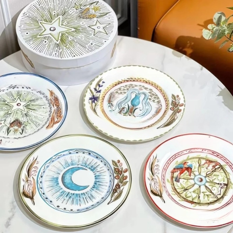 10 Inch Personalized Moon Sun Series Cold Steak Plate Ceramic Tableware Gift Decorative Tray Leave Message To Me