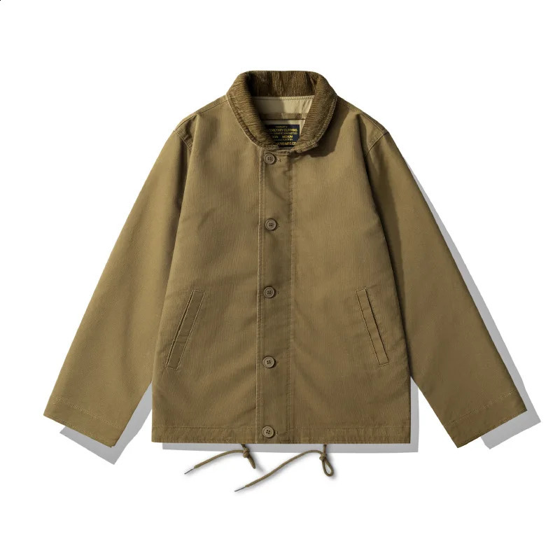 JUNGLE CROSS 115oz OKONKWO Navy N1 DECK JACKET Thin Stand up Collar Jacket Coat Amekaji 100 Cotton Autumn American Vintage 251017