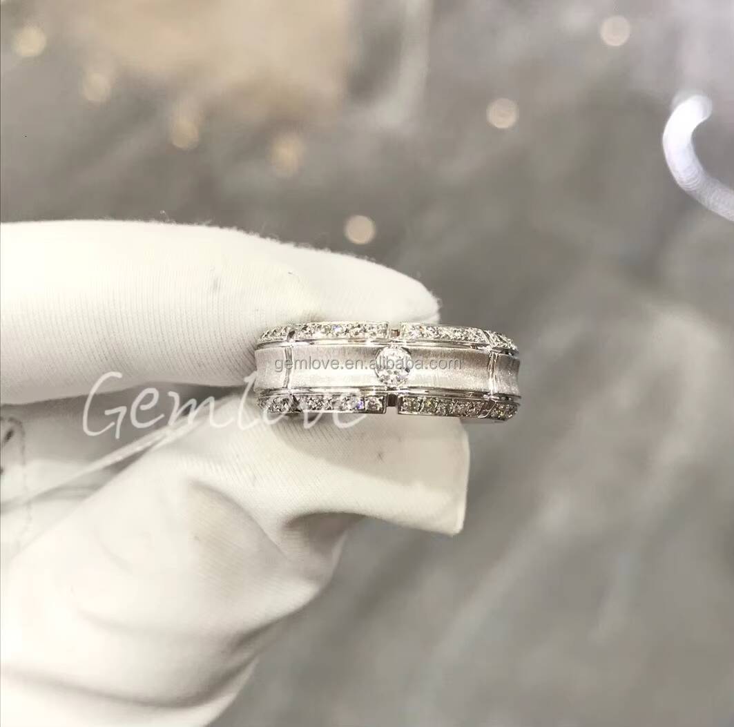 18K gold luxury fashion mens ring IGIcertified labgrown roundcut diamond micropav setting design specially crafted for him