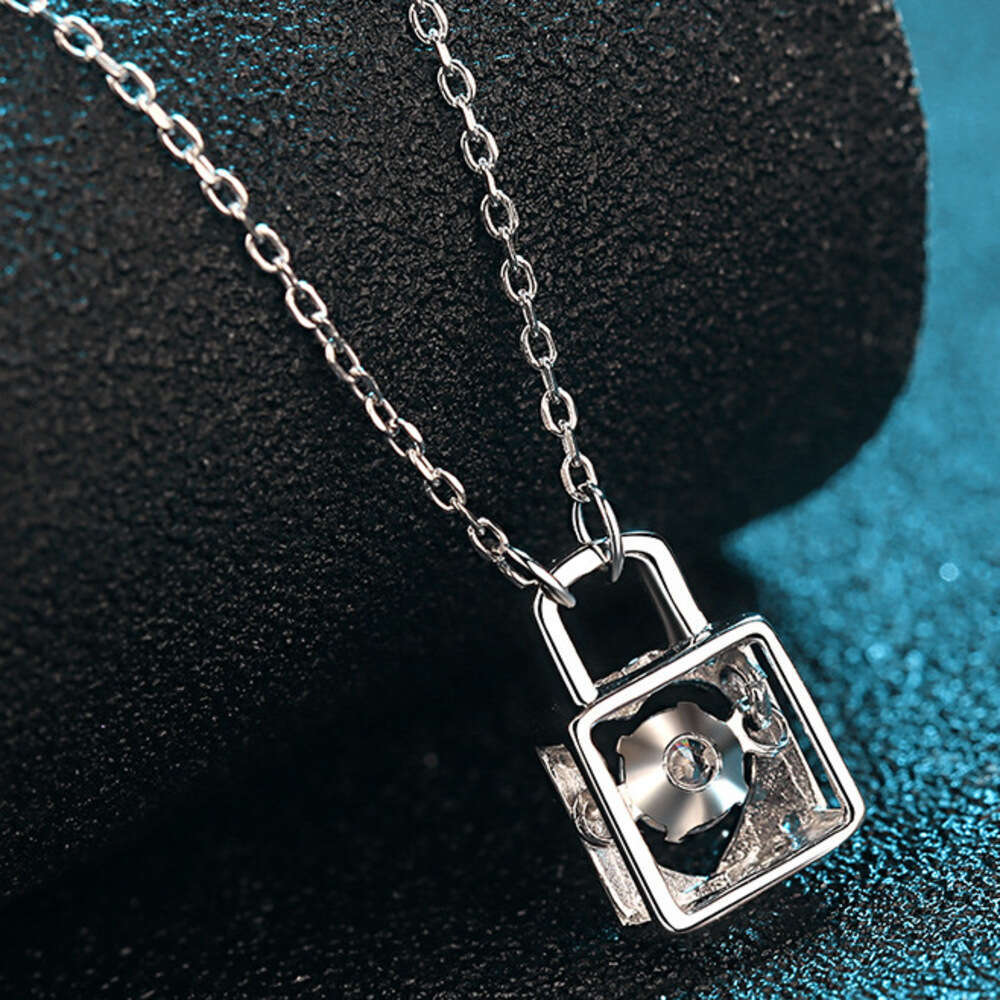DHCollections-- S Pure Sier Moissanite Smart Necklace Lock Love Lifetime Any Appraisal